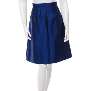 Barbara Tfank cobalt A-line midi skirt